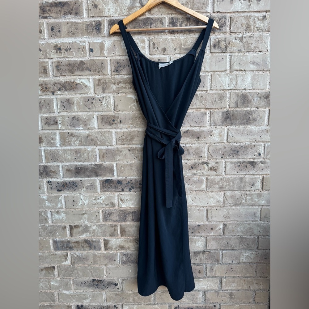 Everlane The Japanese GoWeave Tank Black Wrap Dress size M - Picture 4 of 6